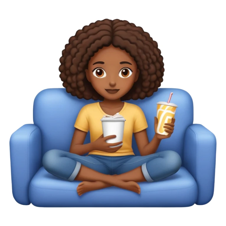 Black girl relaxing watching a movie  sticker
