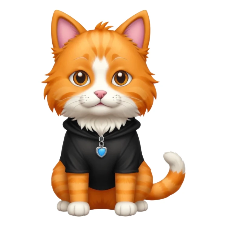 an orange cat that has a black dog costume on sticker