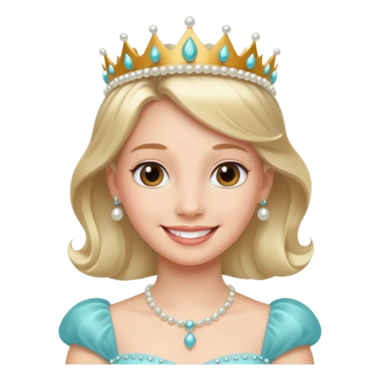 Princess – pearl tiara + aqua dress. sticker