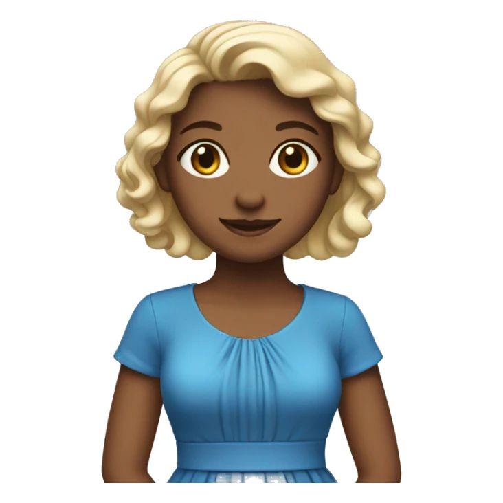 A girl in a blue dress sticker