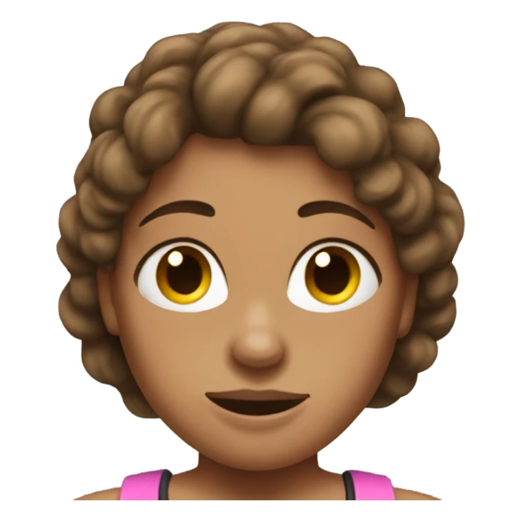 Strong bodybuilder woman brown hair sticker