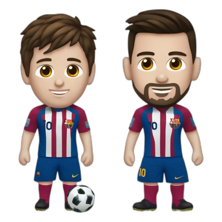Emoji de messi y cristiano en la misma persona sticker