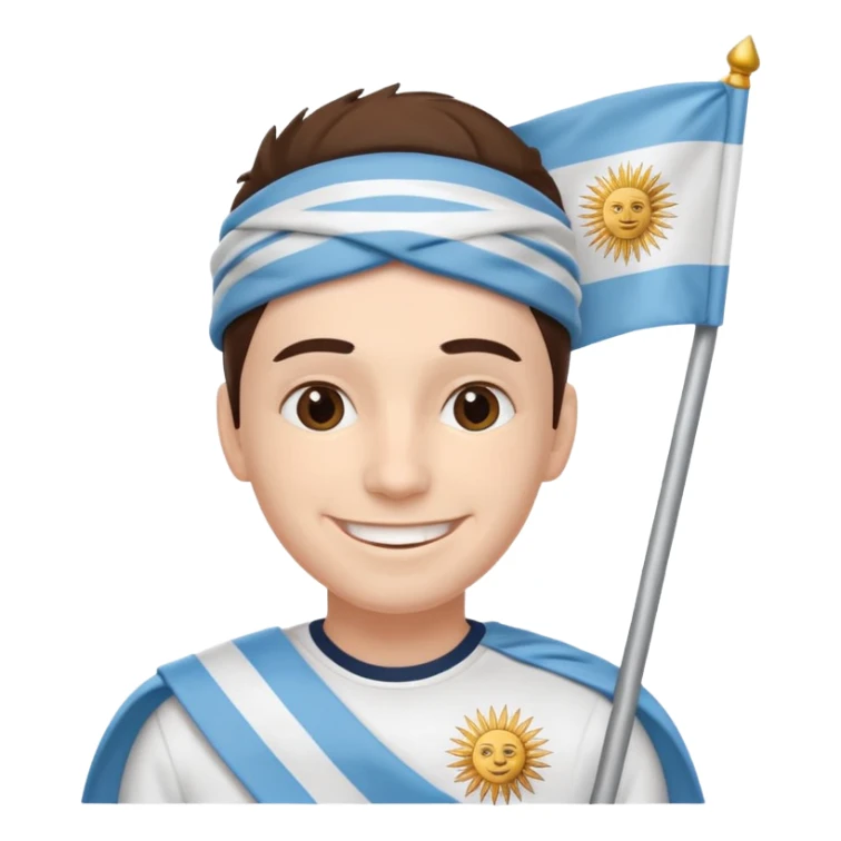 Una persona con la cabeza de la bandera de Argentina sticker