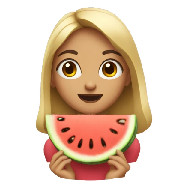 Girl eating watermelone sticker