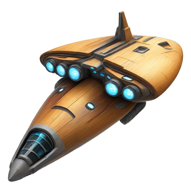 Futuristic Photographic quality Painted Flying Starship spacecraft wooden  sticker