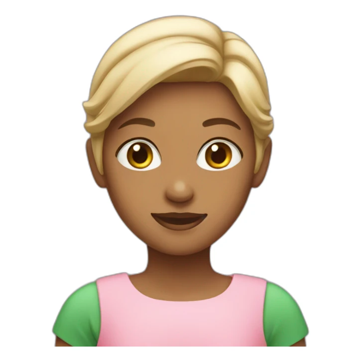 GIRL IN A GREEN FLAT AND PINK DRESS sticker