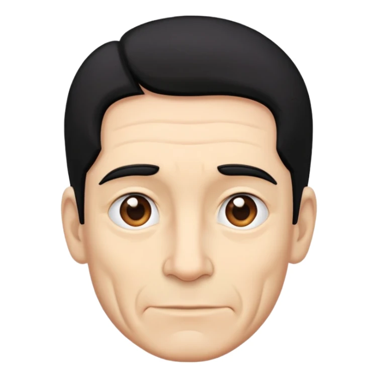 Guy with high black hair and rinkles sticker