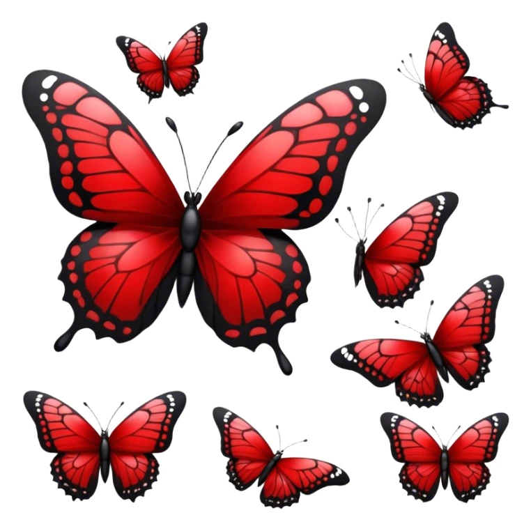 Edgy crimson-blood-red, obsidian-black, beautiful butterfly sticker