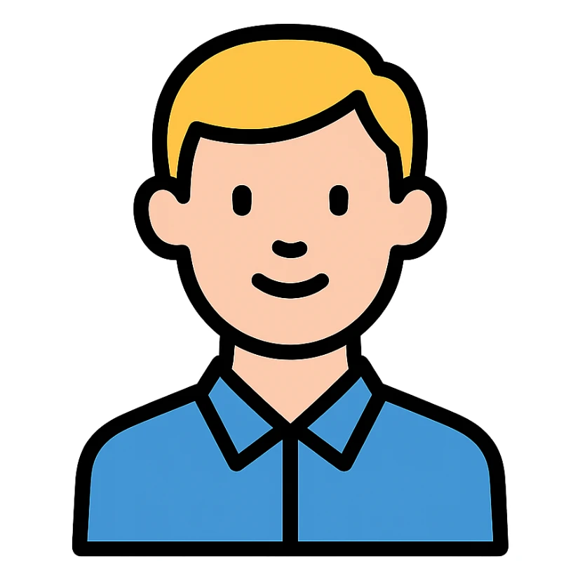 color outline icon of a white man sticker
