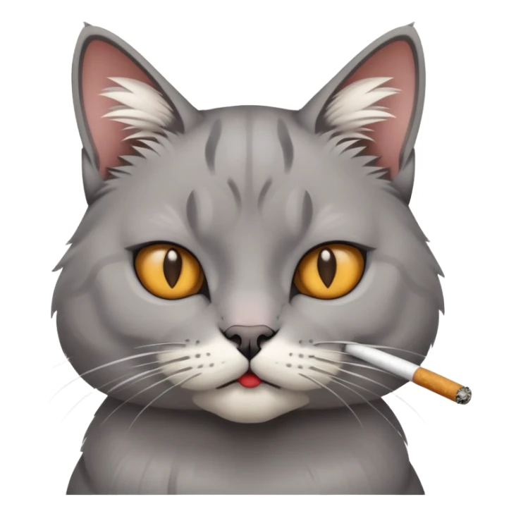 cat with cigarette in mouth staring intensely sticker