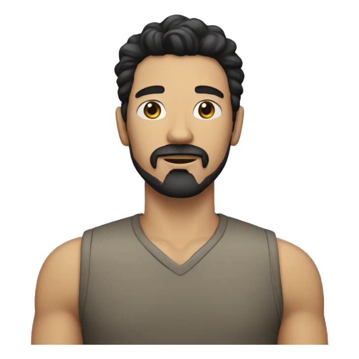full man with goatee, white skin, black hair sticker