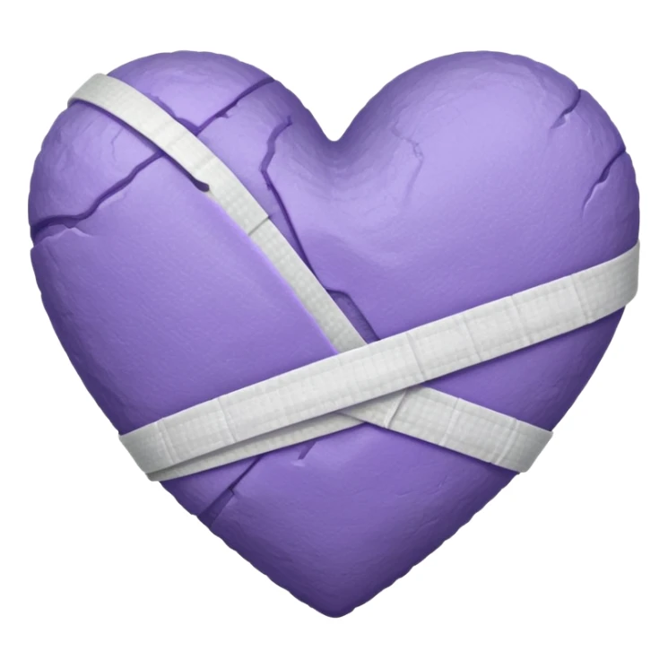 Heart Heart bandaged with subtle purple colour sticker