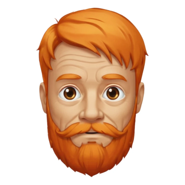 old adult male, orange hair and orange beard sticker