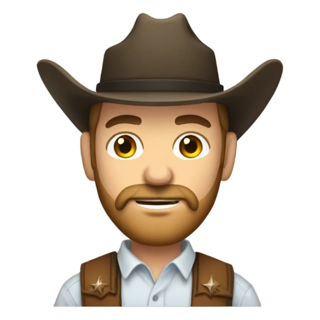 Caucasian Cowboy men with a beard sticker
