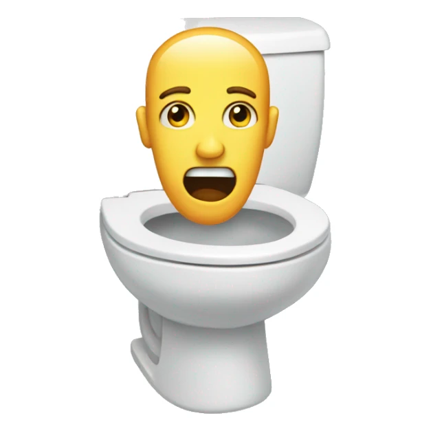 Head coming out of toilet sticker