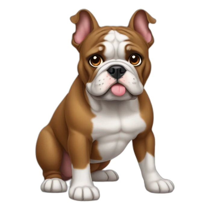 Brown colored France-BullDog sticker