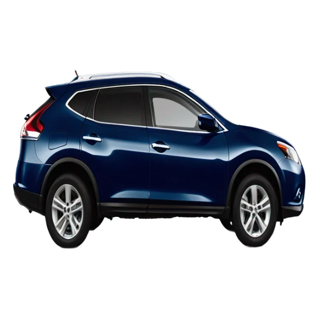 Car, dark blue 2014 Nissan Rogue Select, side shot sticker