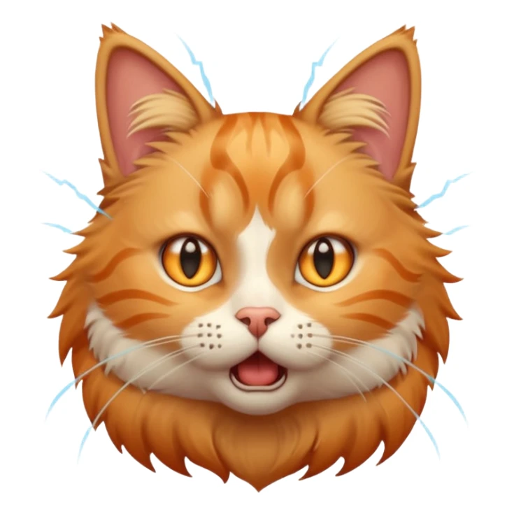 A very cute cat that got shocked from electricity, electric shocks around it sticker