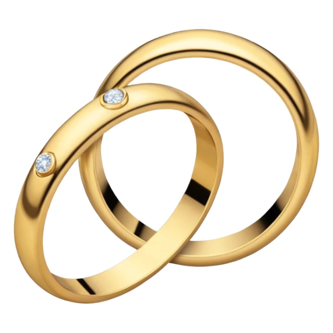 wedding rings, one ring for woman with diamond, second ring for man without diamond sticker