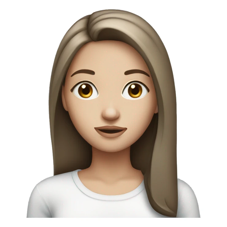 brunette girl with straight hair and blue eyes sticker