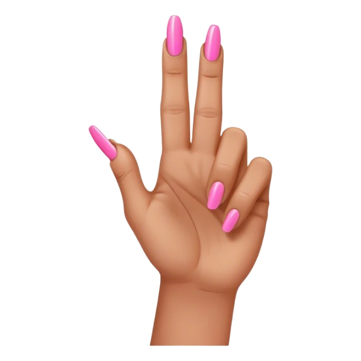 Brown hand sticking up middle finger with pink nail polish sticker