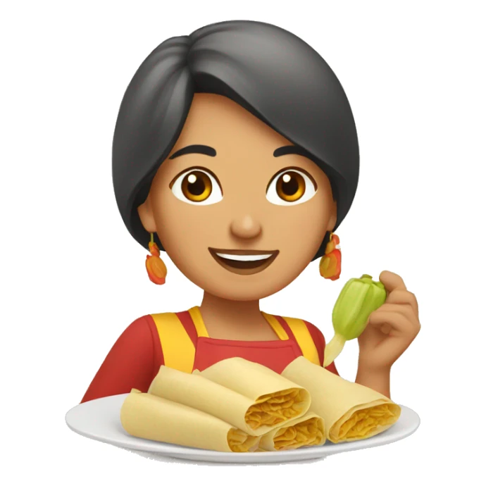 Mexican woman cooking tamales sticker