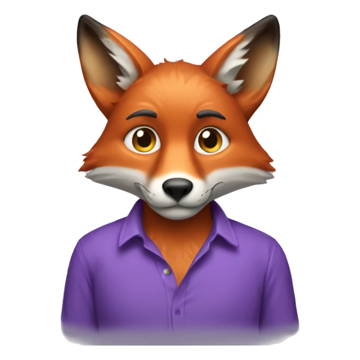 Fox wearing a purple shirt saying BW sticker