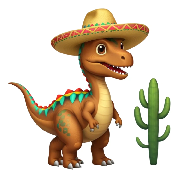 dinozaur z kapeluszem w meksyku sticker