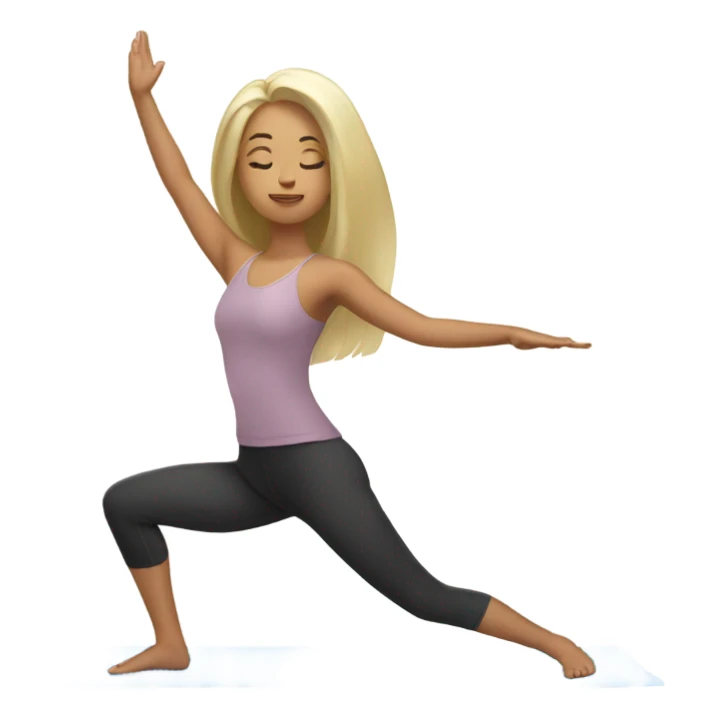 pretty asian with blonde hair doing yoga sticker