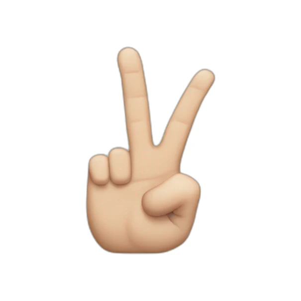 index finger and middle finger up sticker