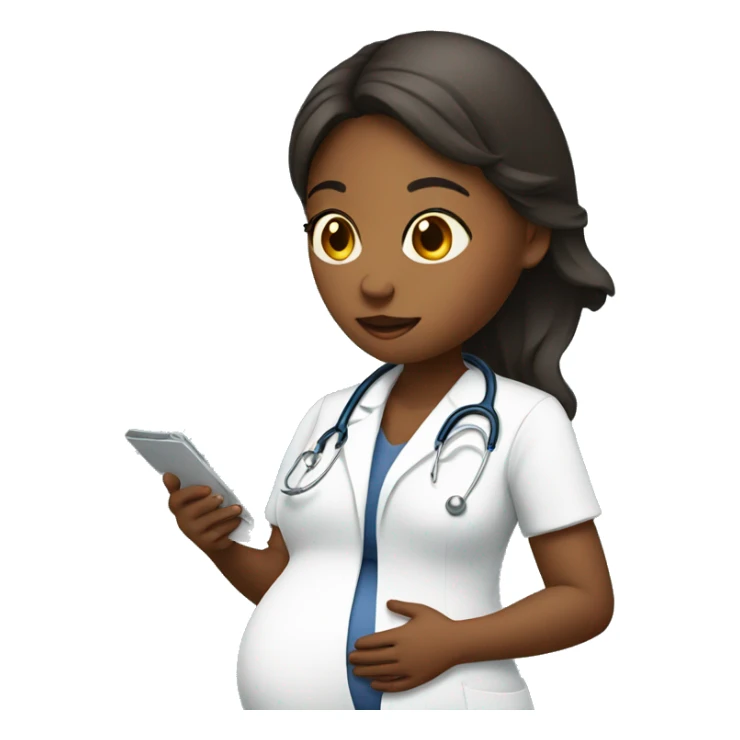 pregnant girl talking to doctor sticker