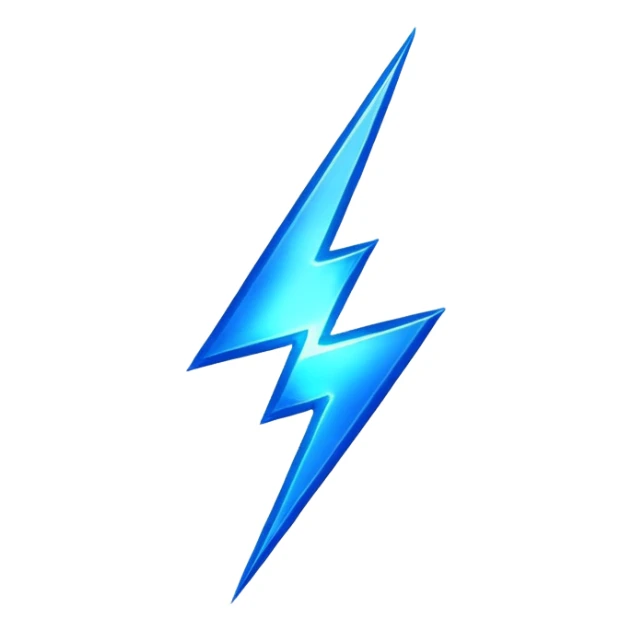 etA bright, jagged lightning bolt striking down, with a glowing, electric blue or yellow glow, symbolizing power and intensity sticker