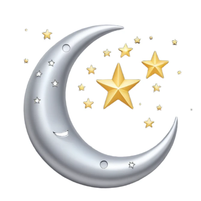 crescent moon and stars sticker