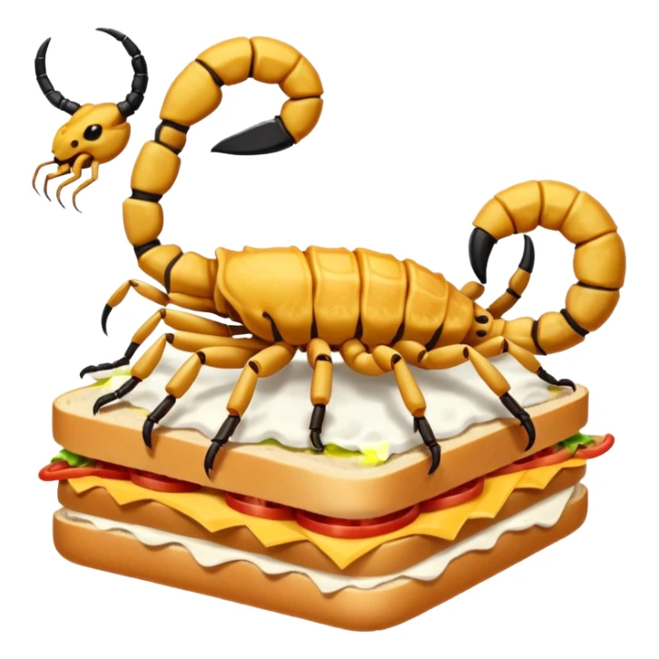 No a SCORPION sitting on top of a cloud and eating a sandwich sticker