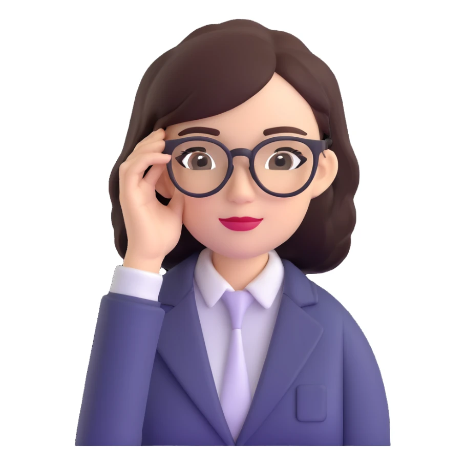 business lady with black rimmed glasses sticker