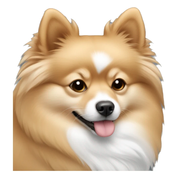 pomeranian-spitz mix light brown and white with gray ears sleeping sticker
