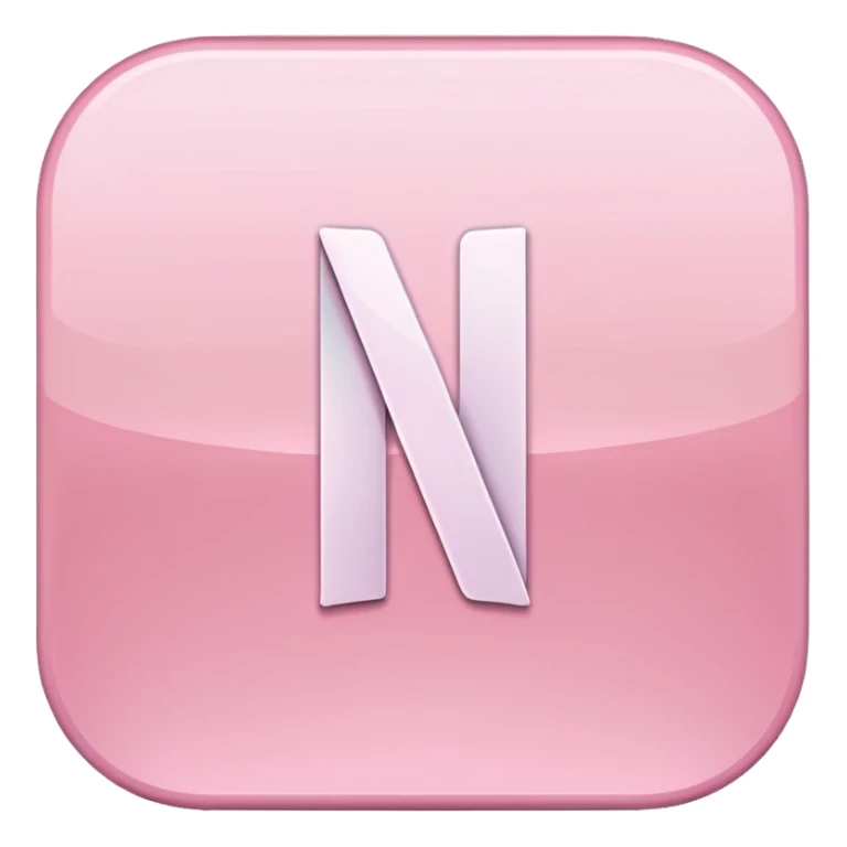 Netflix aesthetic "N" logo in pastel pink sticker