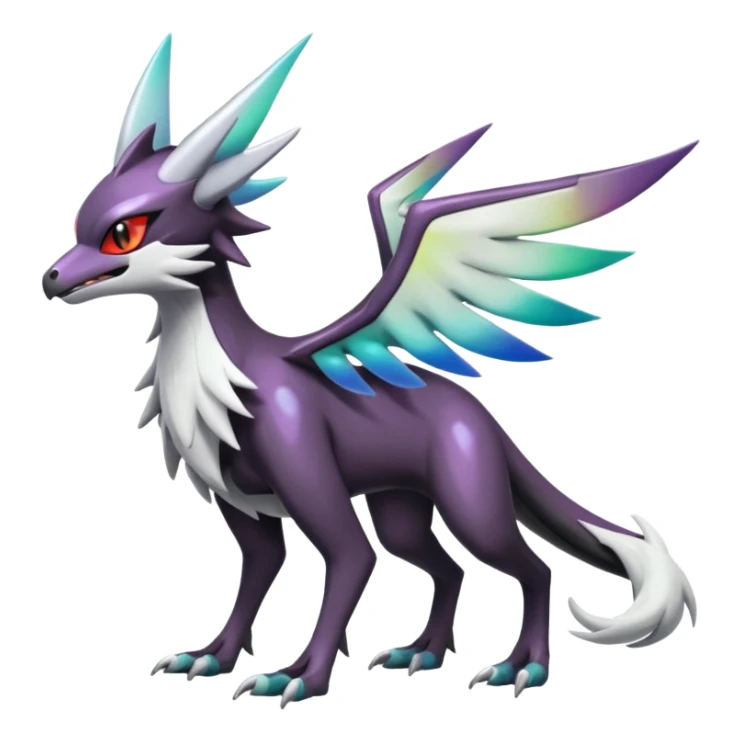 Shiny Noivern-Mightyena-Silvally-Fakémon-hybrid-creature (full body)  sticker