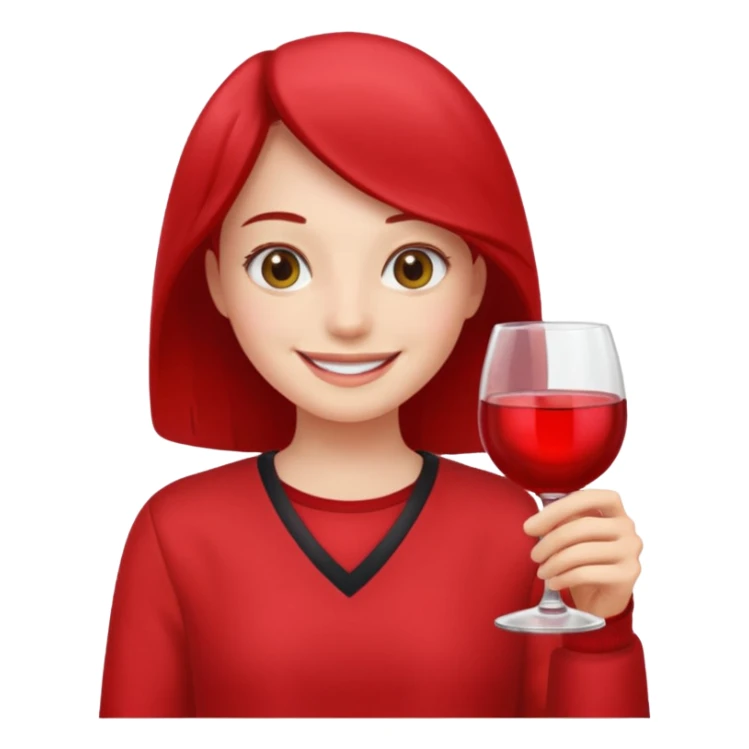 red clothed person with glass sticker