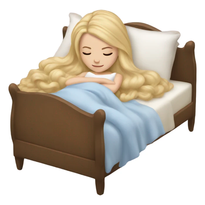 sleeping beauty blonde white girl with a brown pillow sticker
