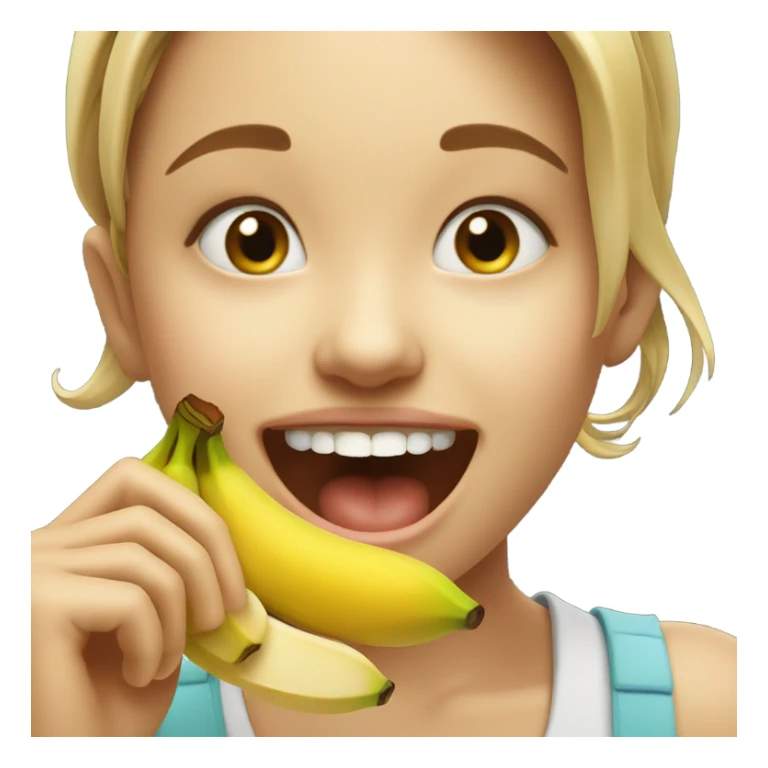 Girl eating banana sticker