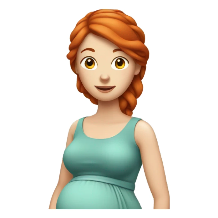 Pregnant redhead woman sticker