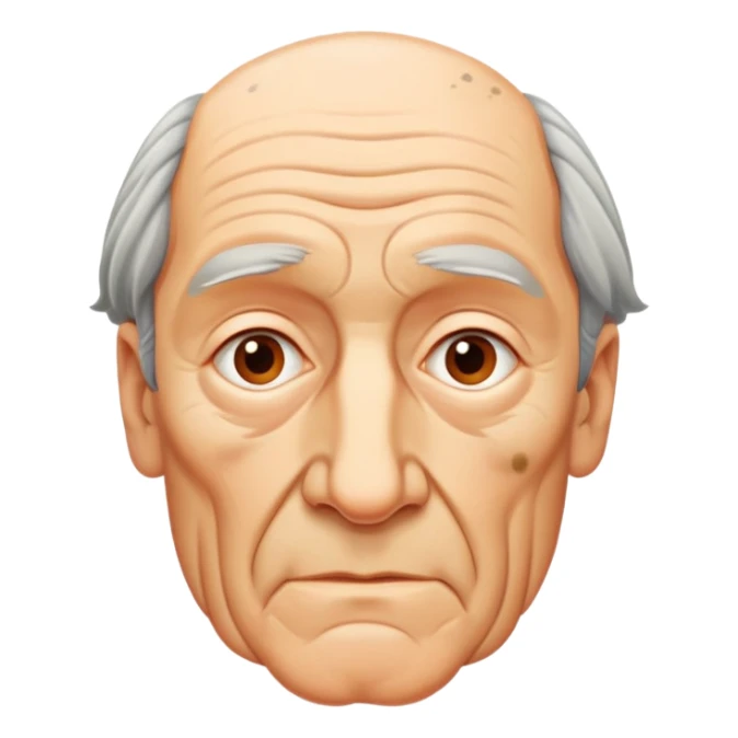 face of Hans Jonas, German philosopher, showing wrinkles and age spots sticker