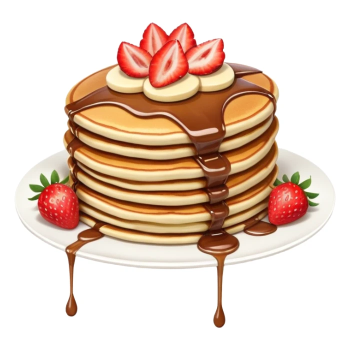 Pancakes with Nutella and strawberry aesthetic  sticker
