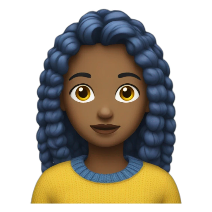 Girl in blue and yellow sweater sticker