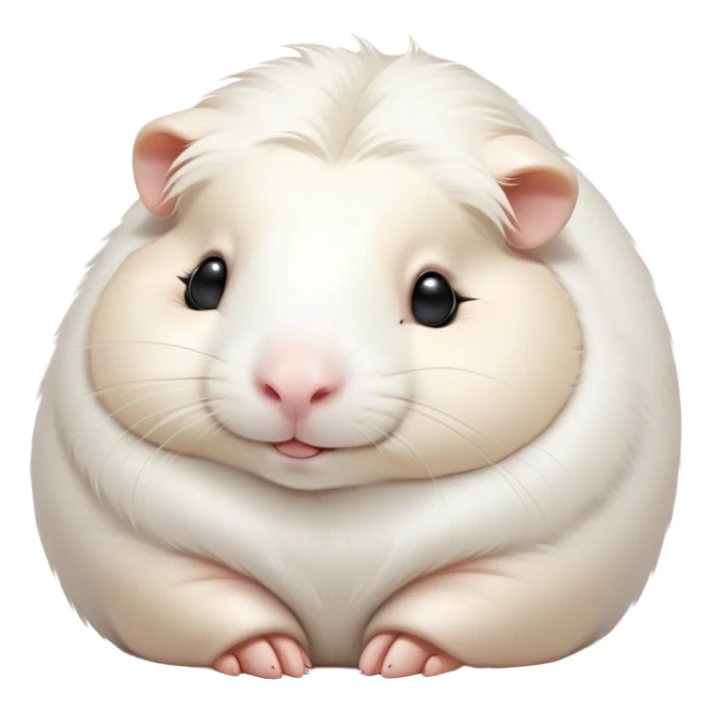 Meme-Worthy Cute Sleeping White Guinea Pig Portrait Emoji, Head resting peacefully with a contented smile, showcasing a delightfully chubby build and a luxuriously soft pure white fur, eyes shut in a serene, cozy nap, Simplified yet hilariously adorable features, highly detailed, glowing with a soft, drowsy light, high shine, relaxed and utterly lovable, stylized with an air of playful laziness, bright and heartwarming, soft glowing outline, capturing the essence of a comically sleepy guinea pig, so meme-worthy it feels like it could instantly become the next viral sensation of adorable slumber! sticker
