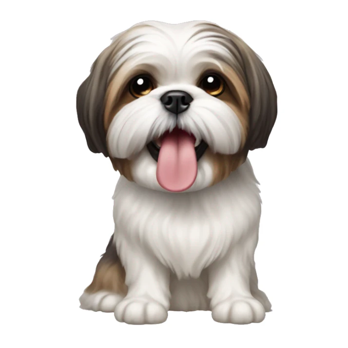 shih tzu with tongue out  sticker