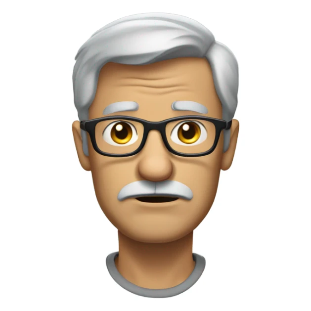 man from Disney up grey hair glasses grumpy face big nose sticker