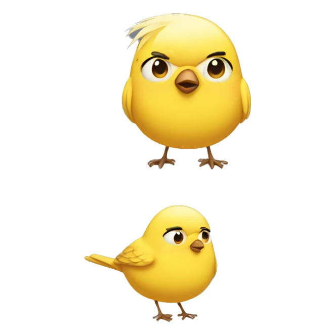 Fat Yellow bird with blonde hair sticker