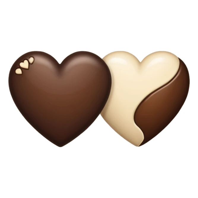 Two heart dark brown and creamy color sticker